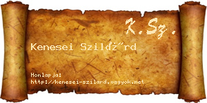Kenesei Szilárd névjegykártya